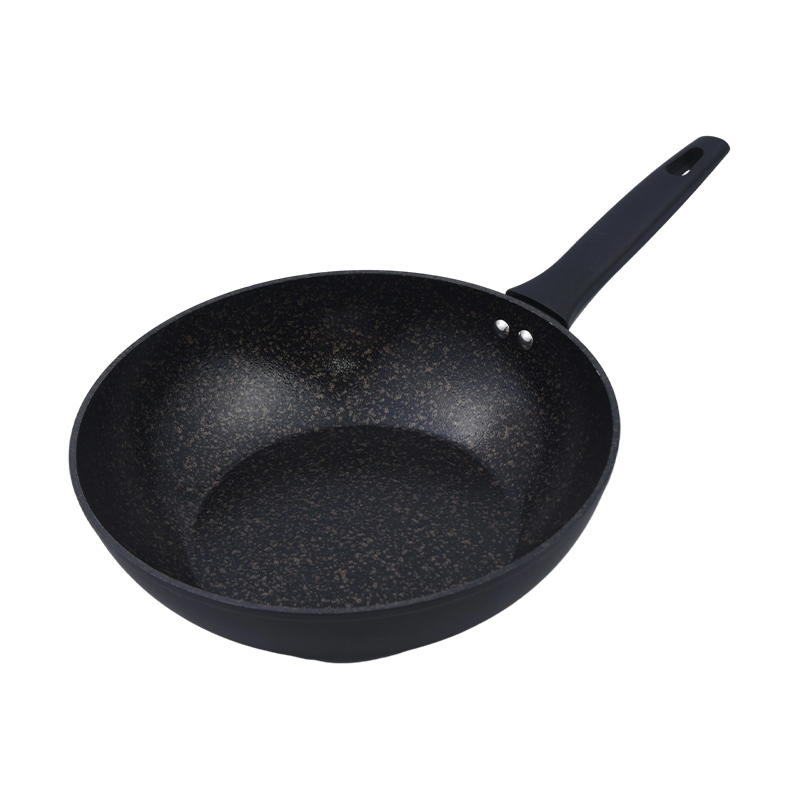 Set posuđa od kovanog aluminija s mramornim keramičkim premazom od crnog zlata